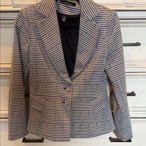 White House Black Market Houndstooth Blazer - Black and White